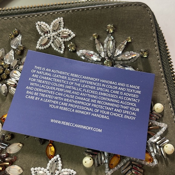 Rebecca Minkoff Sage Green Embellished Jewels Leather Box Bag - Picture 9 of 10
